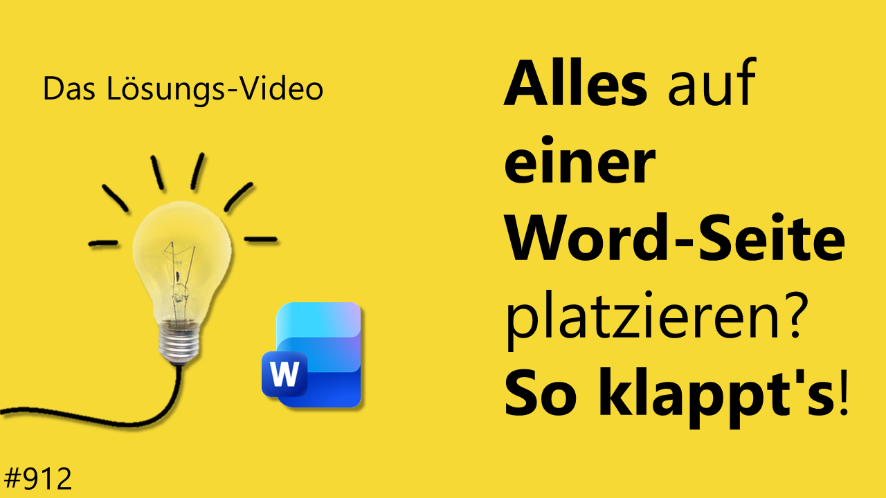 Team Hahner - Das #Lösungsvideo 912: Alles auf einer Word-Seite platzieren? So klappt's!