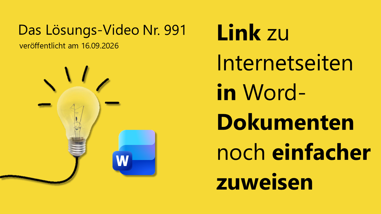 Team Hahner - Das #Lösungsvideo 991: Link zu Internetseiten in Word-Dokumenten noch einfacher zuweisen