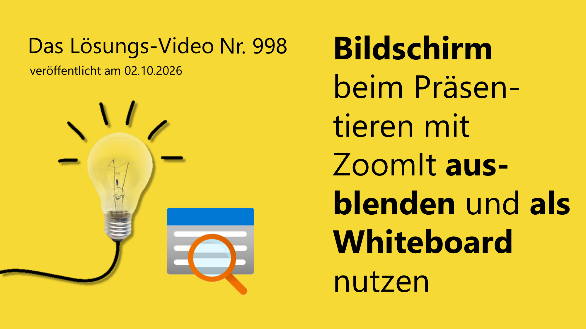 Team Hahner - Das #Lösungsvideo 998: Bildschirm beim Präsentieren mit ZoomIt ausblenden und als Whiteboard nutzen