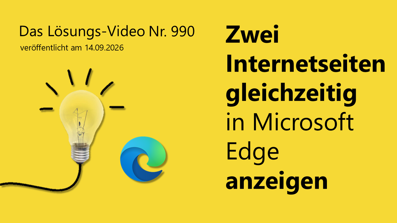 Team Hahner - Das #Lösungsvideo 990: Zwei Internetseiten gleichzeitig in Microsoft Edge anzeigen
