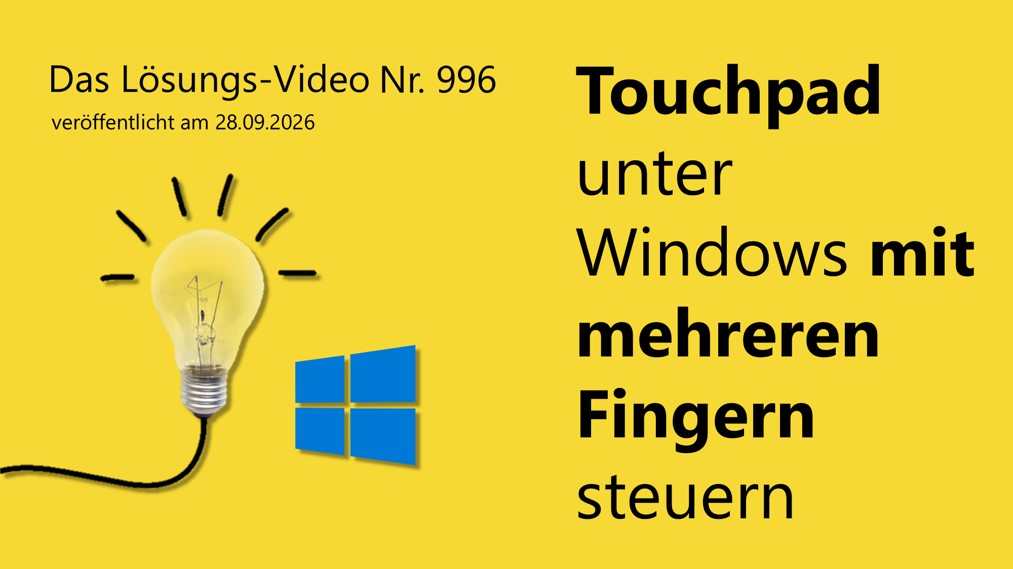 Team Hahner - Das #Lösungsvideo 996: Touchpad unter Windows mit mehreren Fingern steuern